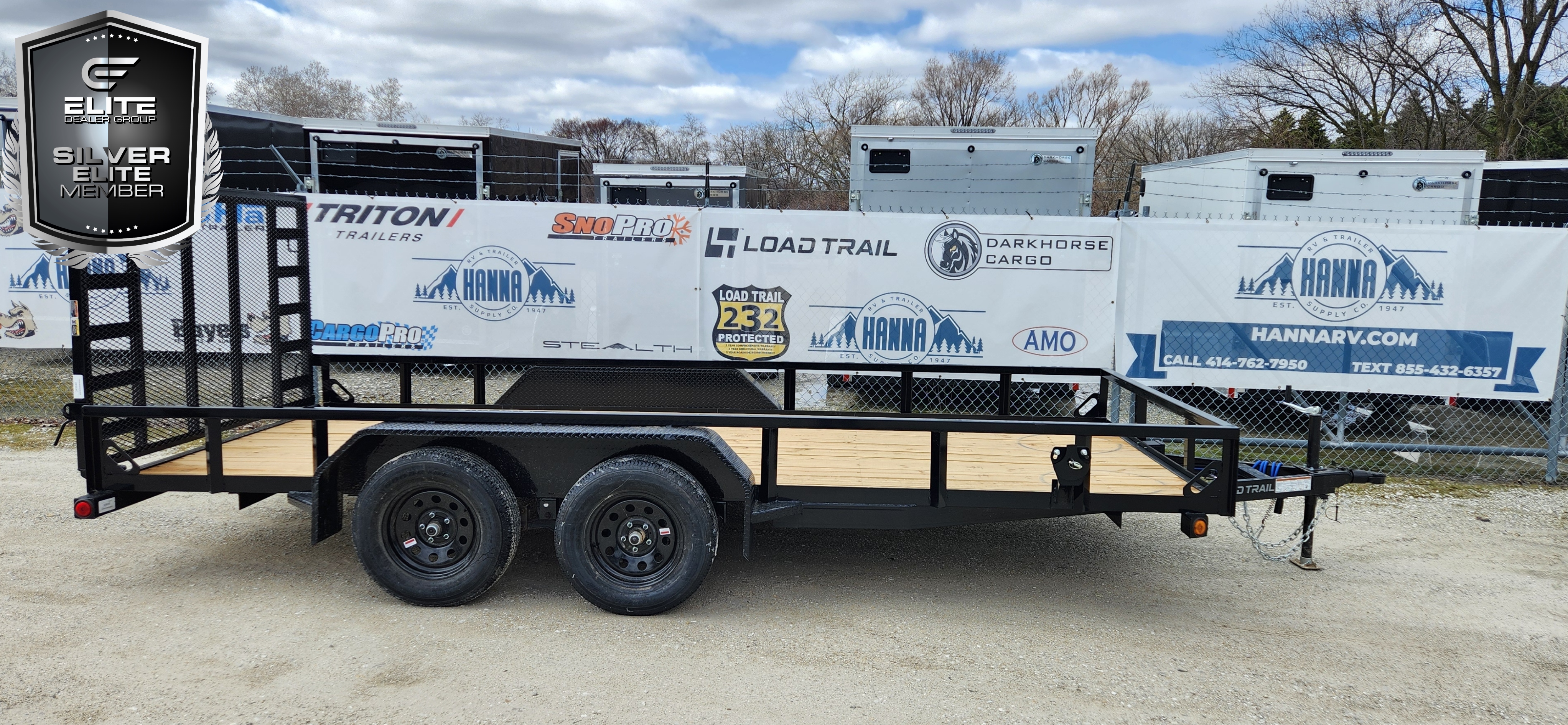 Load Trail 77 x 16 Steel Tandem Axle Utility Trailer with Spring Assist Ramp Gate